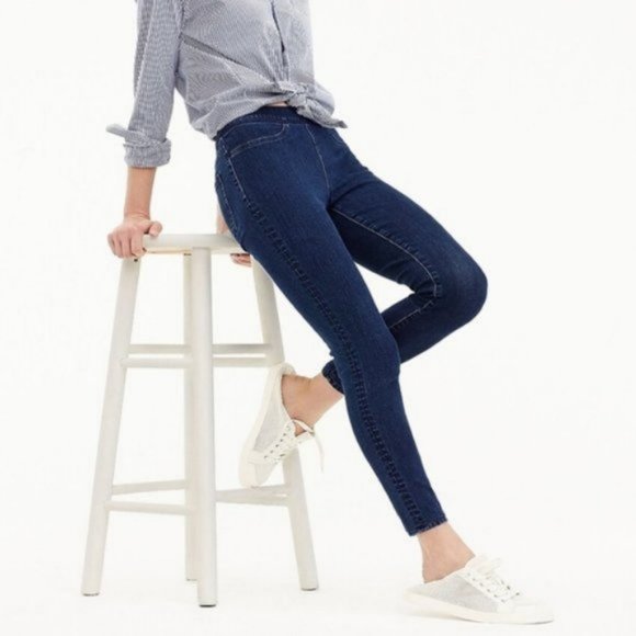 J. Crew Pull-On Toothpick Indigo Jeans - Picture 1 of 10